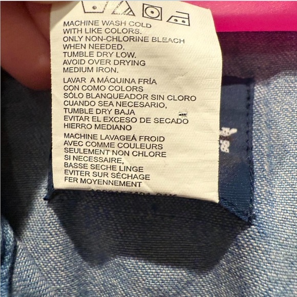 Vintage Wrangler Cowboy Cut Denim Western Pearl Snap Button Cotton Shirt Large - Picture 8 of 8